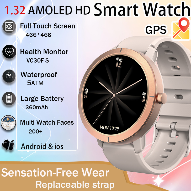Wrist Wraps Fitness - 2026 GPS Smart Watch AMOLED 1.32