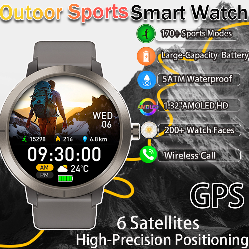 Wrist Wraps Fitness - 2026 GPS Smart Watch AMOLED 1.32