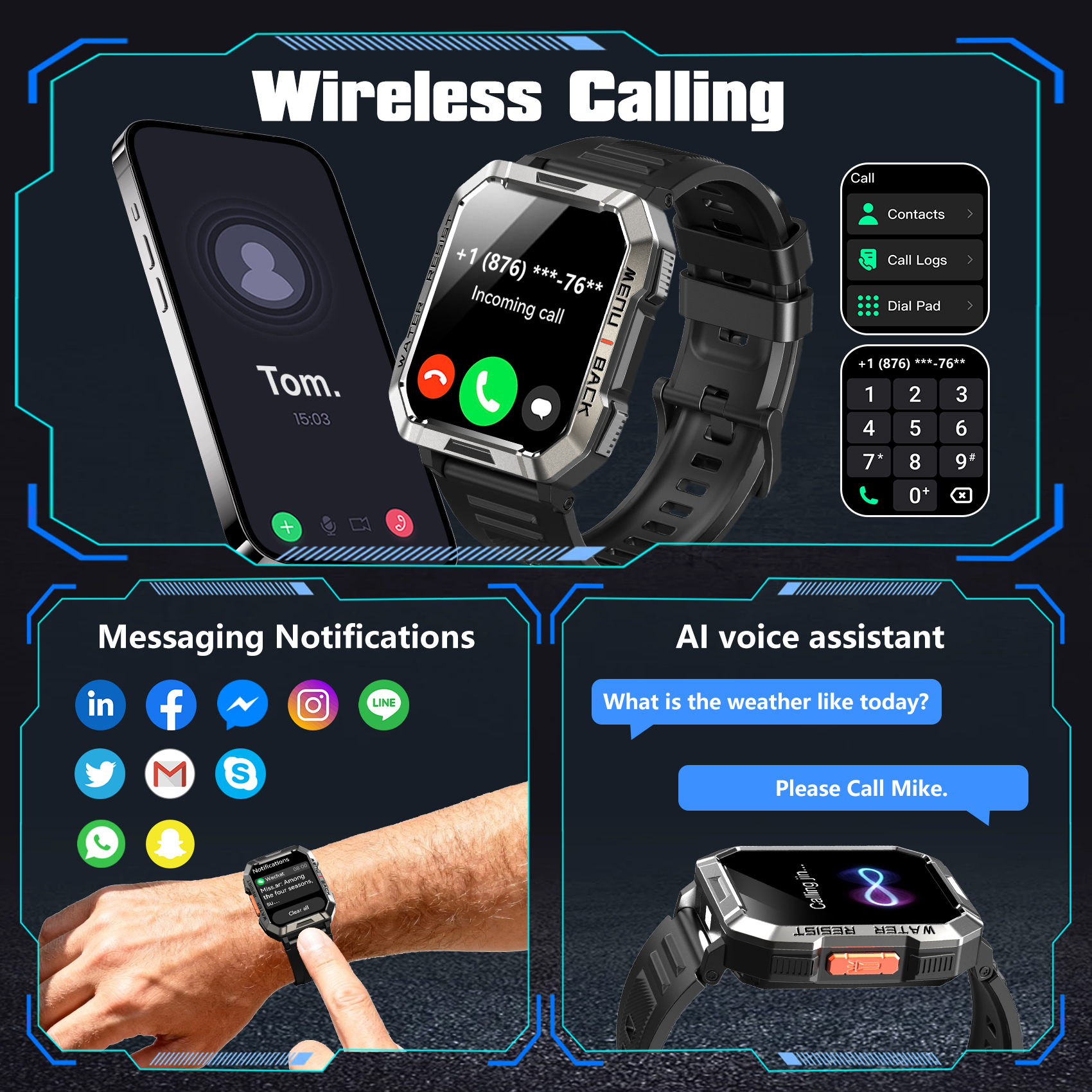 Blackview W60 2.01'' HD Outdoo – обзор и цена Wrist Wraps Fitness