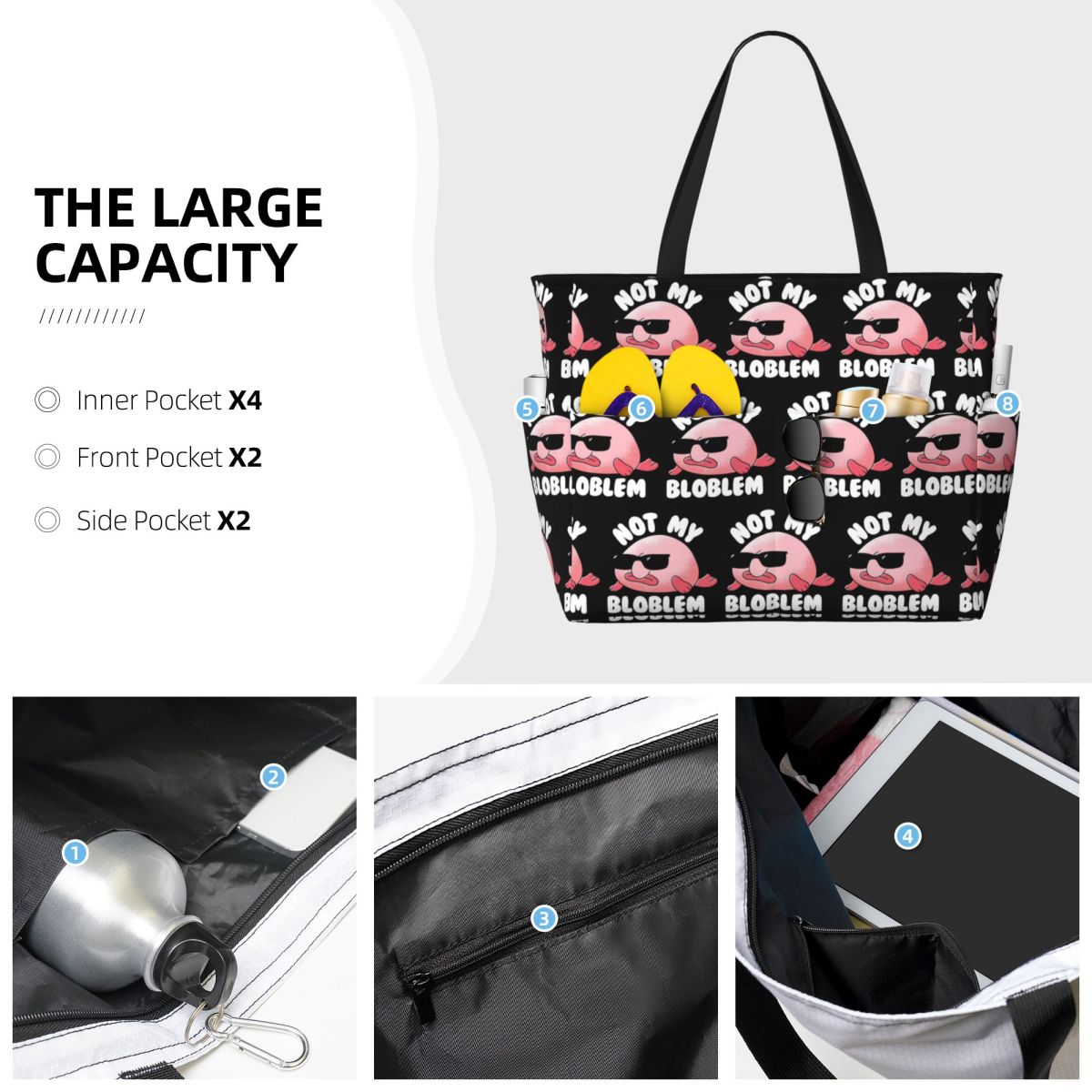 Blobfish Not My Bloblem Not My – обзор и цена Yoga Fitness Tote