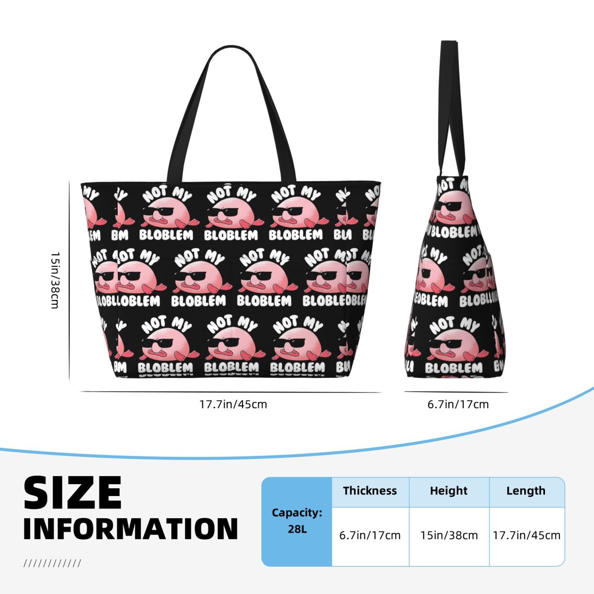Blobfish Not My Bloblem Not My – обзор и цена Yoga Fitness Tote