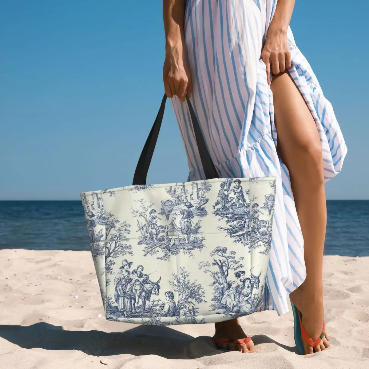 Powder Blue French Toile Picni – обзор и цена Yoga Fitness Tote