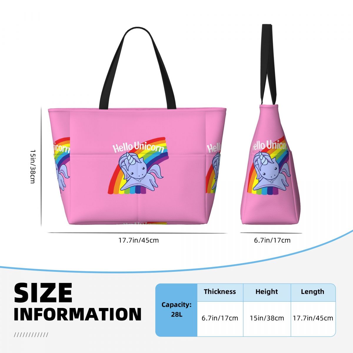 Hello Unicorn Beach Tote Bag S – обзор и цена Yoga Fitness Tote