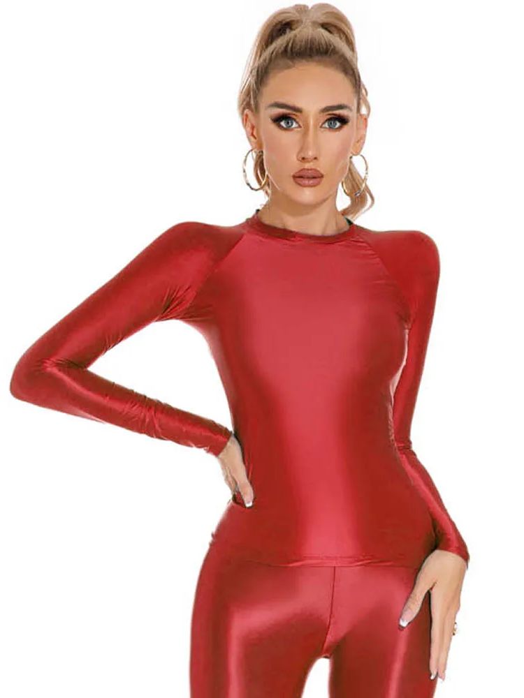 Glossy Shiny Elasitc Long Slee – обзор и цена Yoga Fitness Fit Club