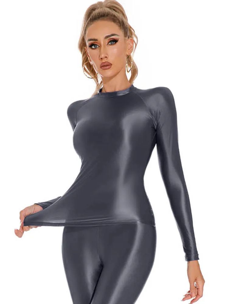 Glossy Shiny Elasitc Long Slee – обзор и цена Yoga Fitness Fit Club