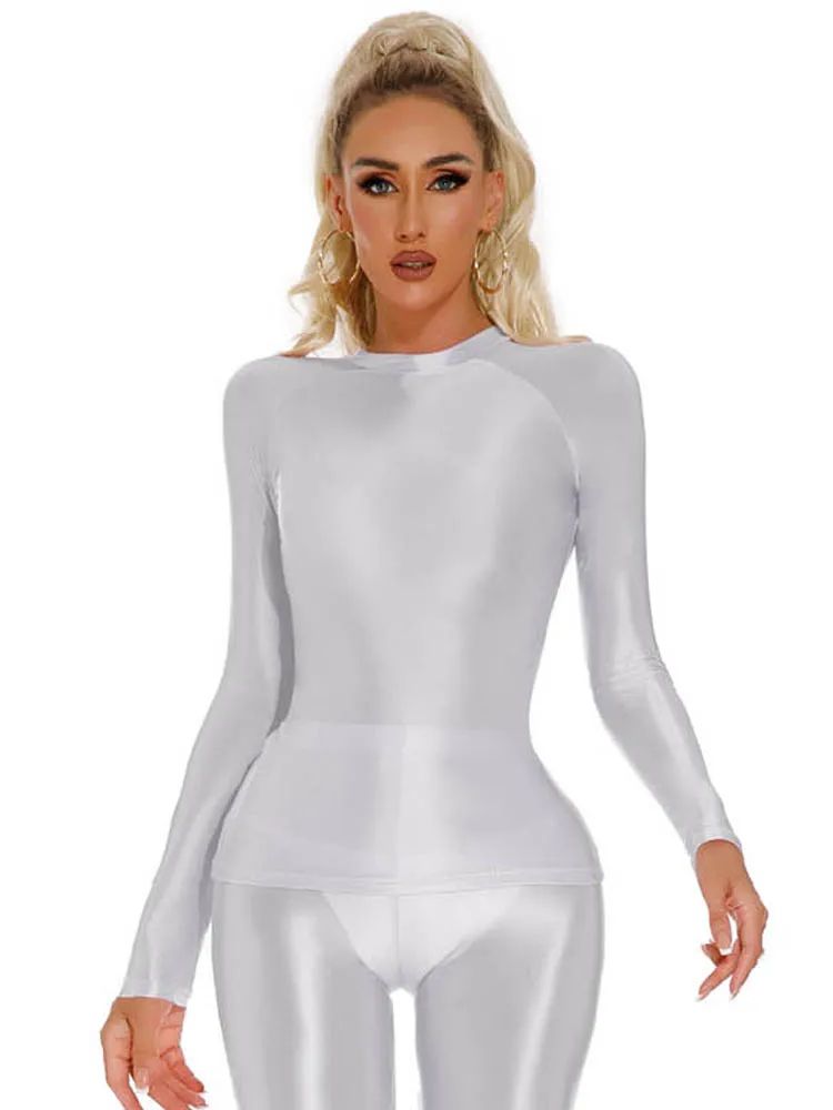 Glossy Shiny Elasitc Long Slee – обзор и цена Yoga Fitness Fit Club