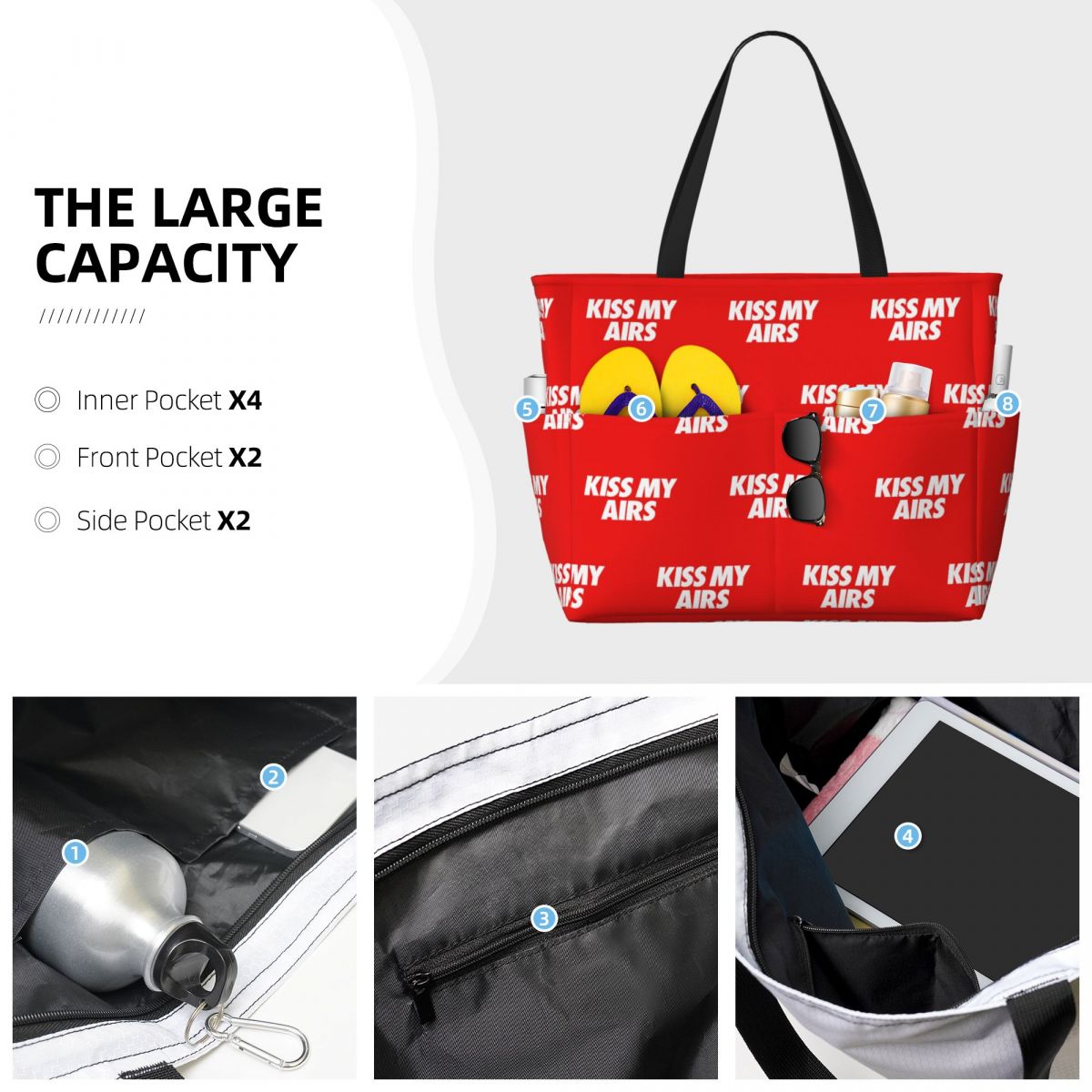 Kiss My Airs 50x80 Beach Tote  – обзор и цена Yoga Fitness Tote