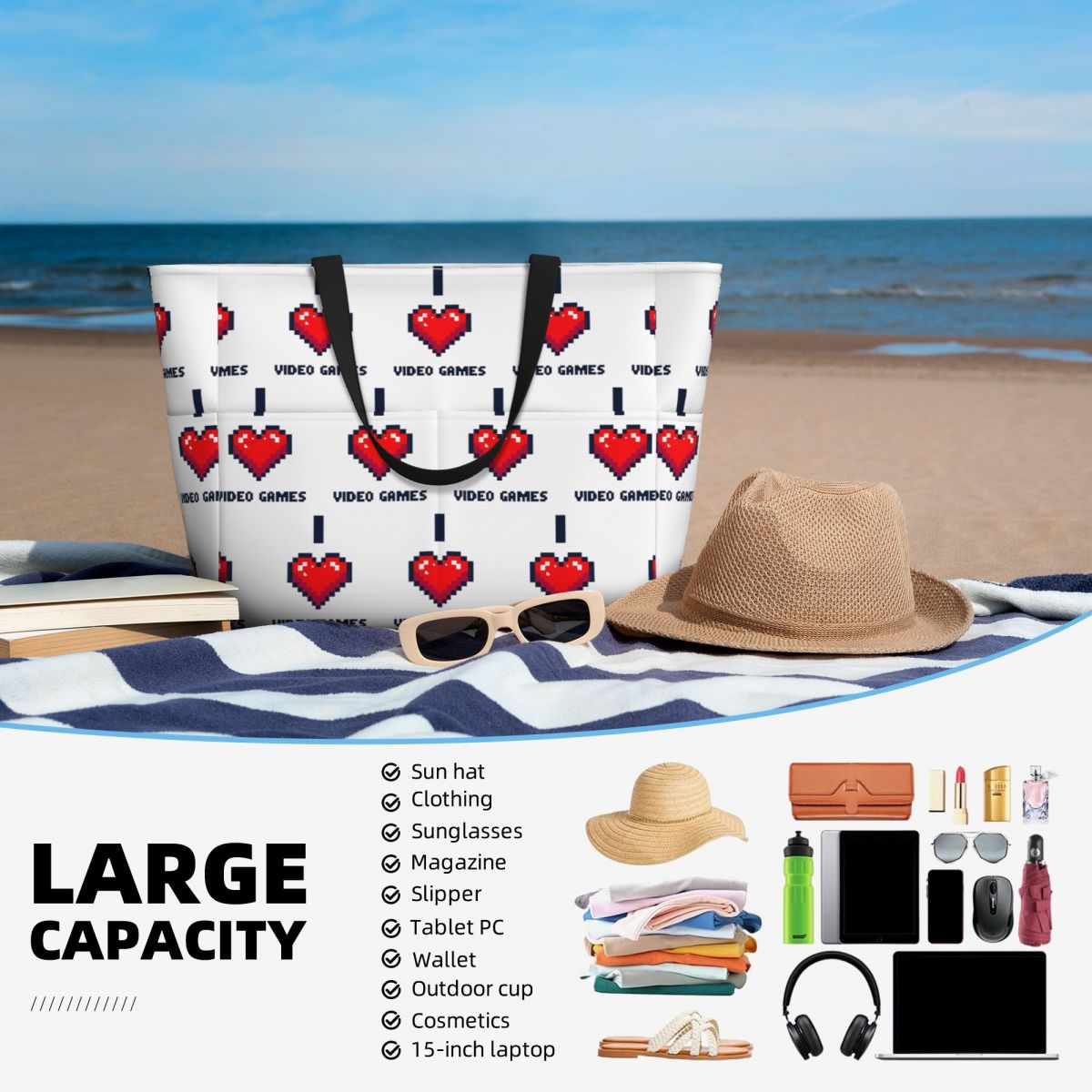 I Heart Video Games Beach Tote – обзор и цена Yoga Fitness Video